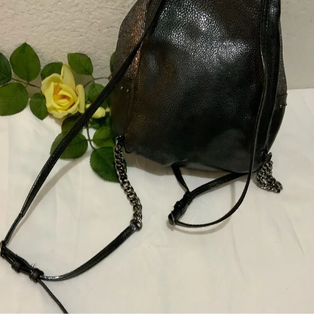 Discontinued Victoria's Secret Silver Sparkle Studded Small City Mini Backpack
